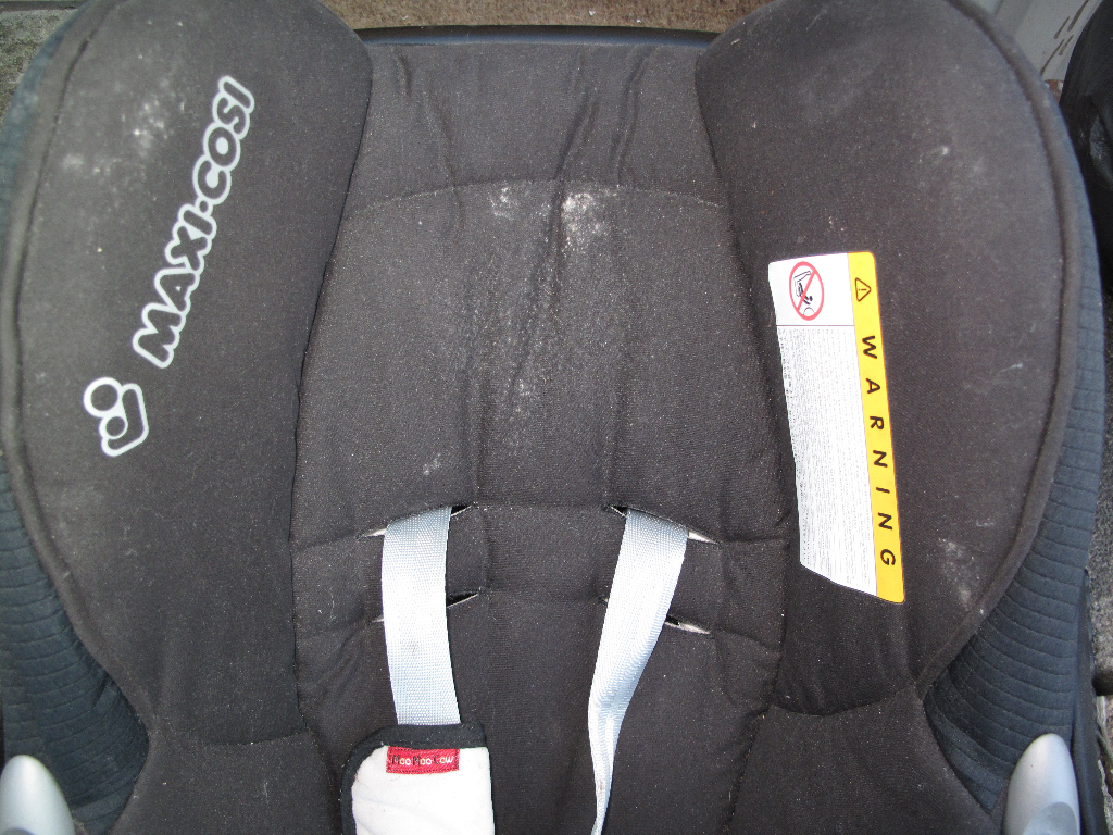 Maxi-Cosi infant car seat before steam clean